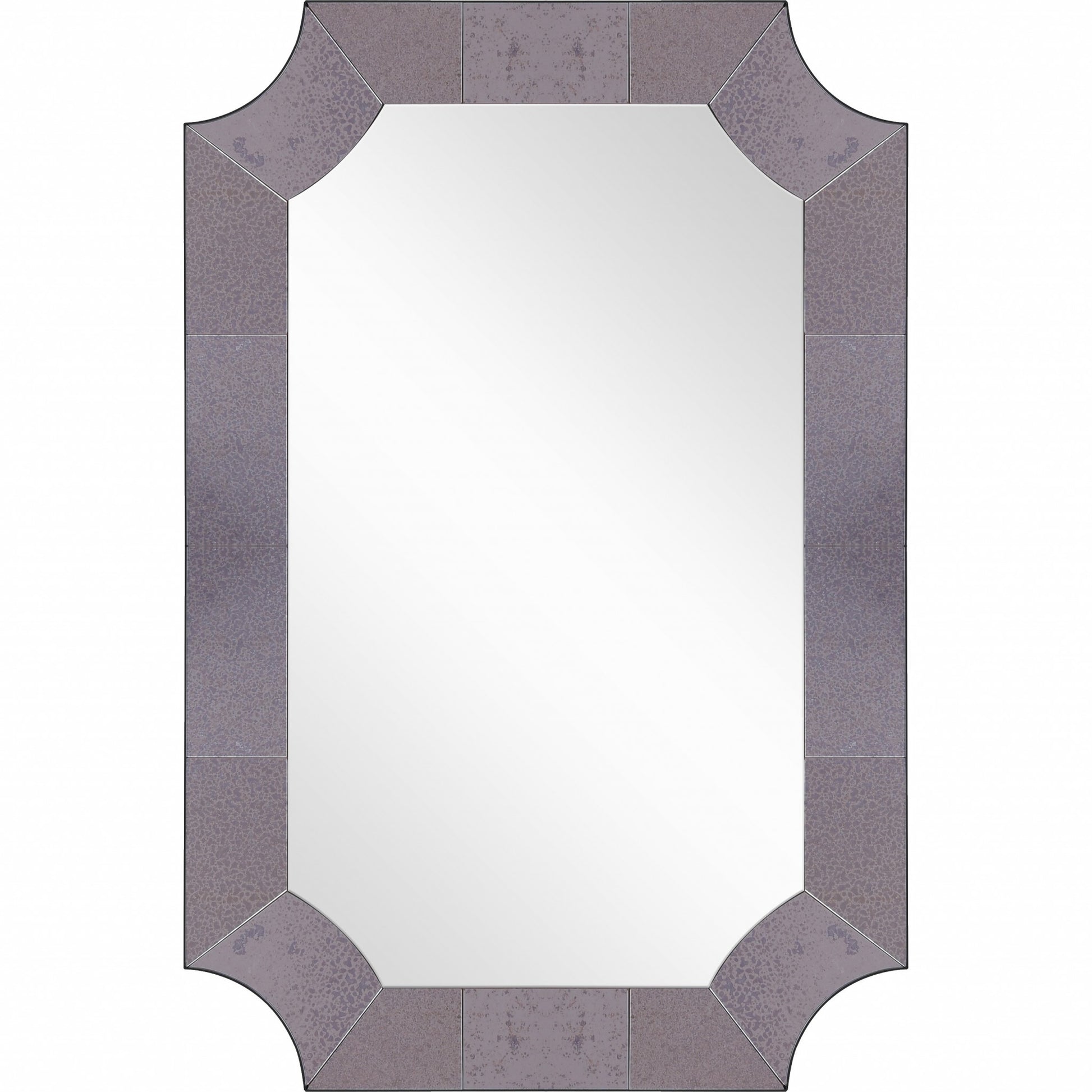 35" Gray Novelty Glass Framed Accent Mirror-Mirrors-DECOROLALA
