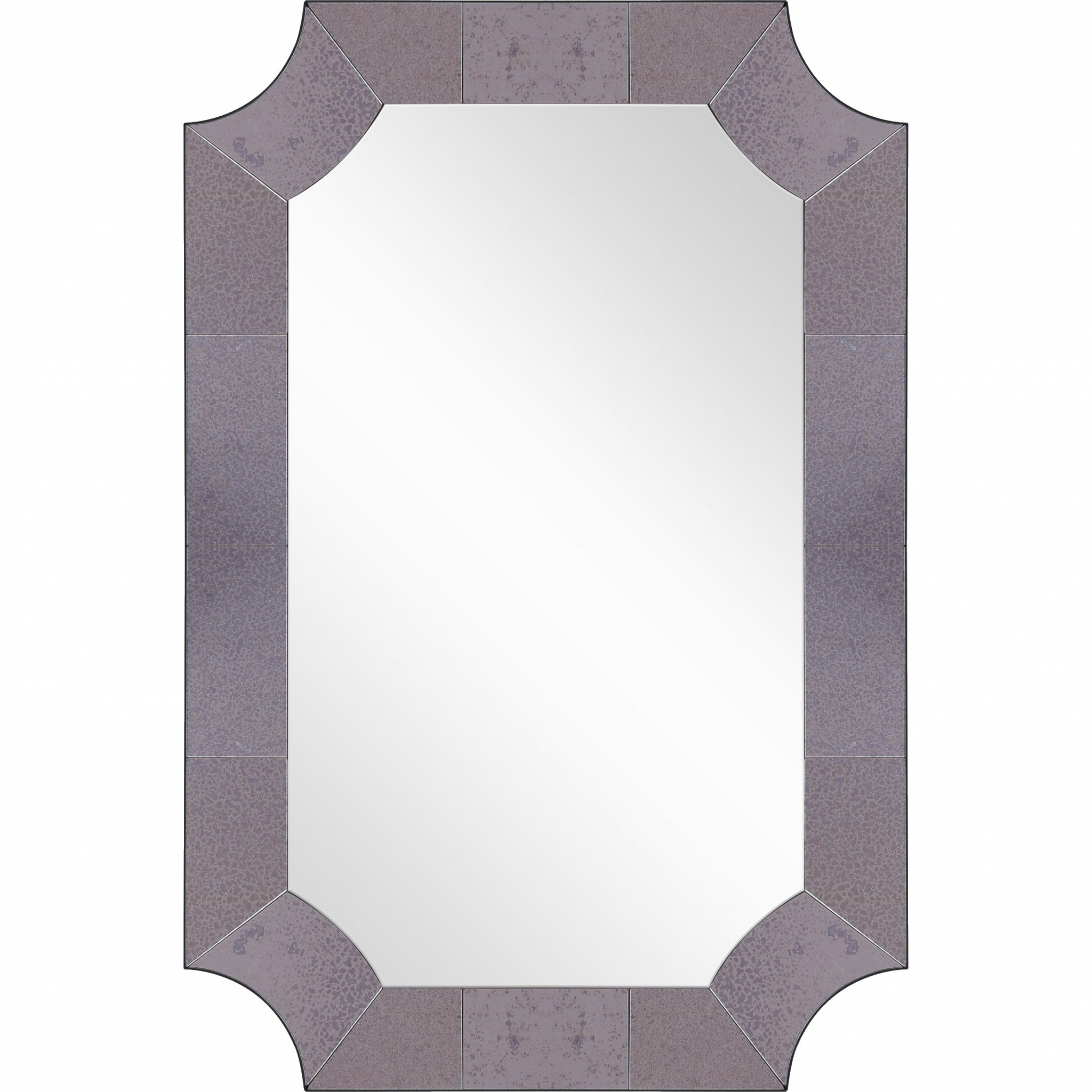 35" Gray Novelty Glass Framed Accent Mirror-Mirrors-DECOROLALA