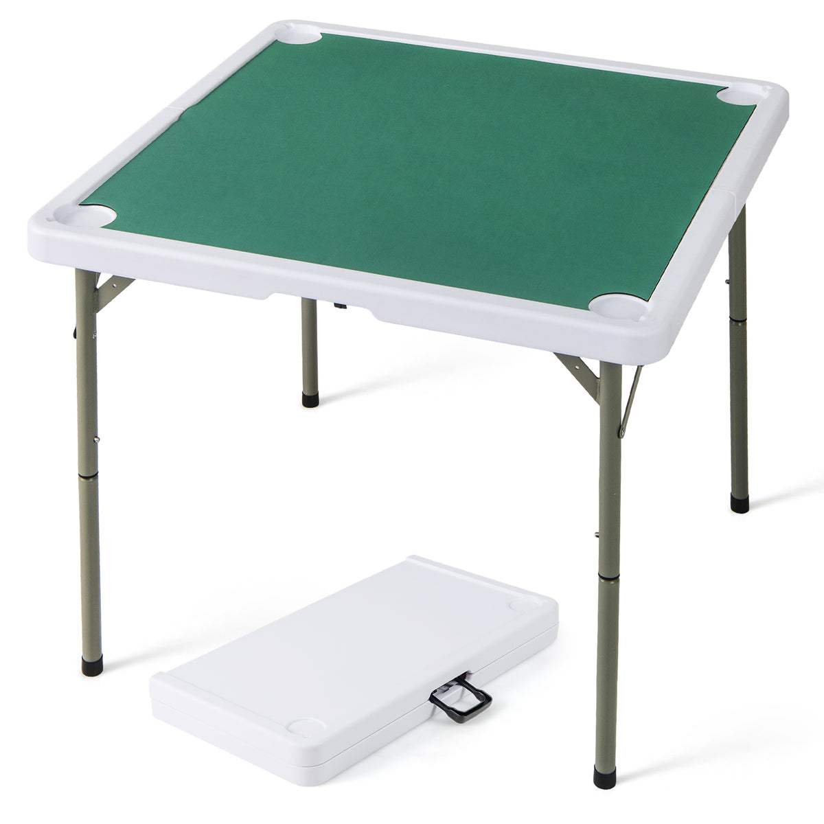 35 Inch 4 Player Game Card Folding Mahjong Table with Cup Holders