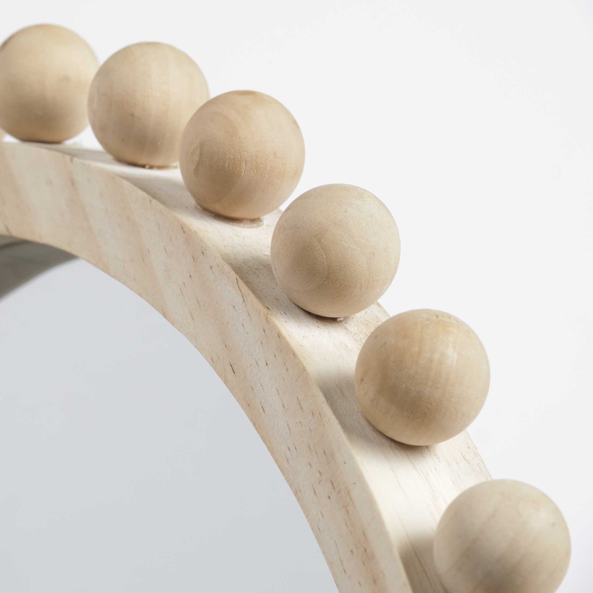 35" Natural Arch Wood Framed Accent Mirror-Mirrors-DECOROLALA