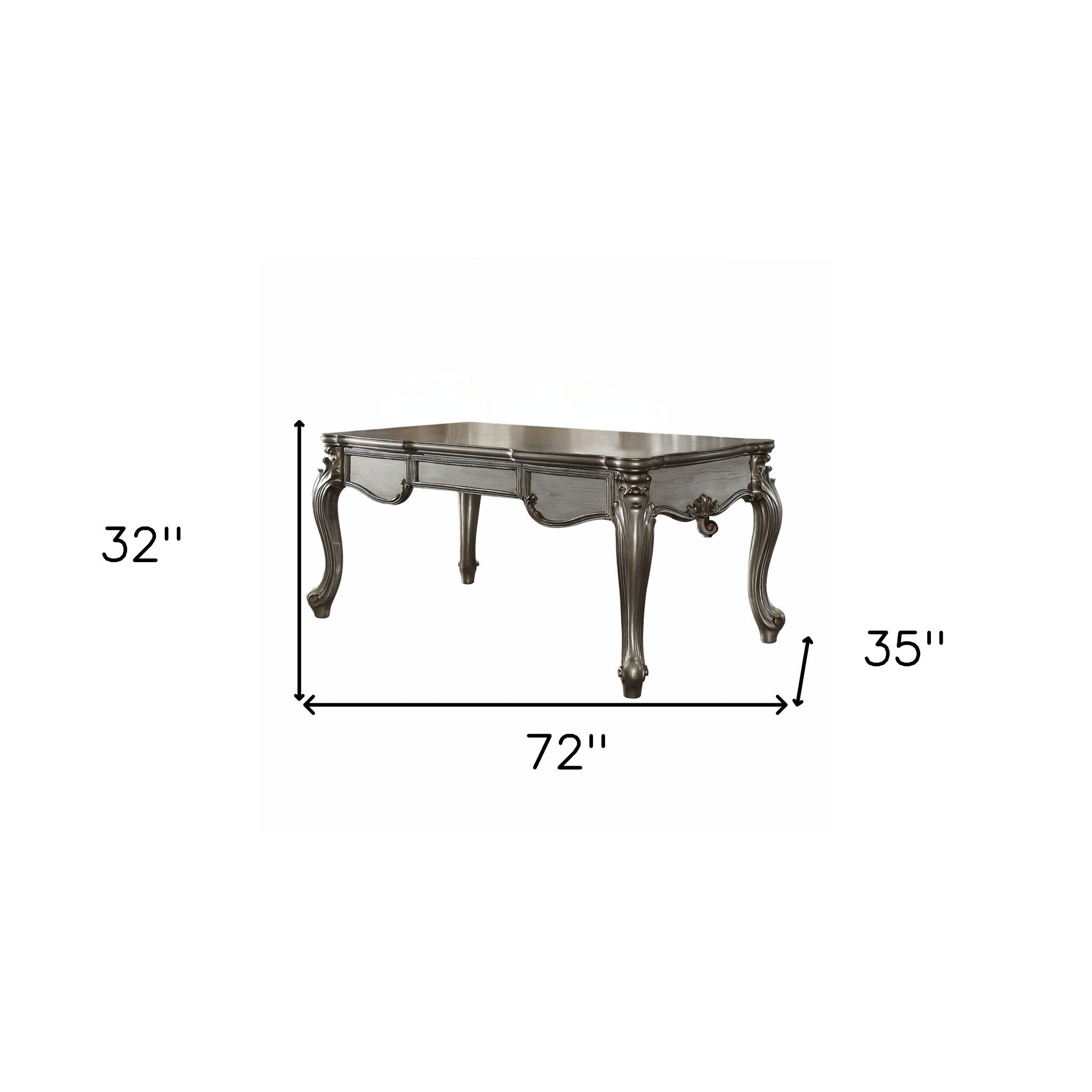 35" Silver Executive Desk-Desks-DECOROLALA
