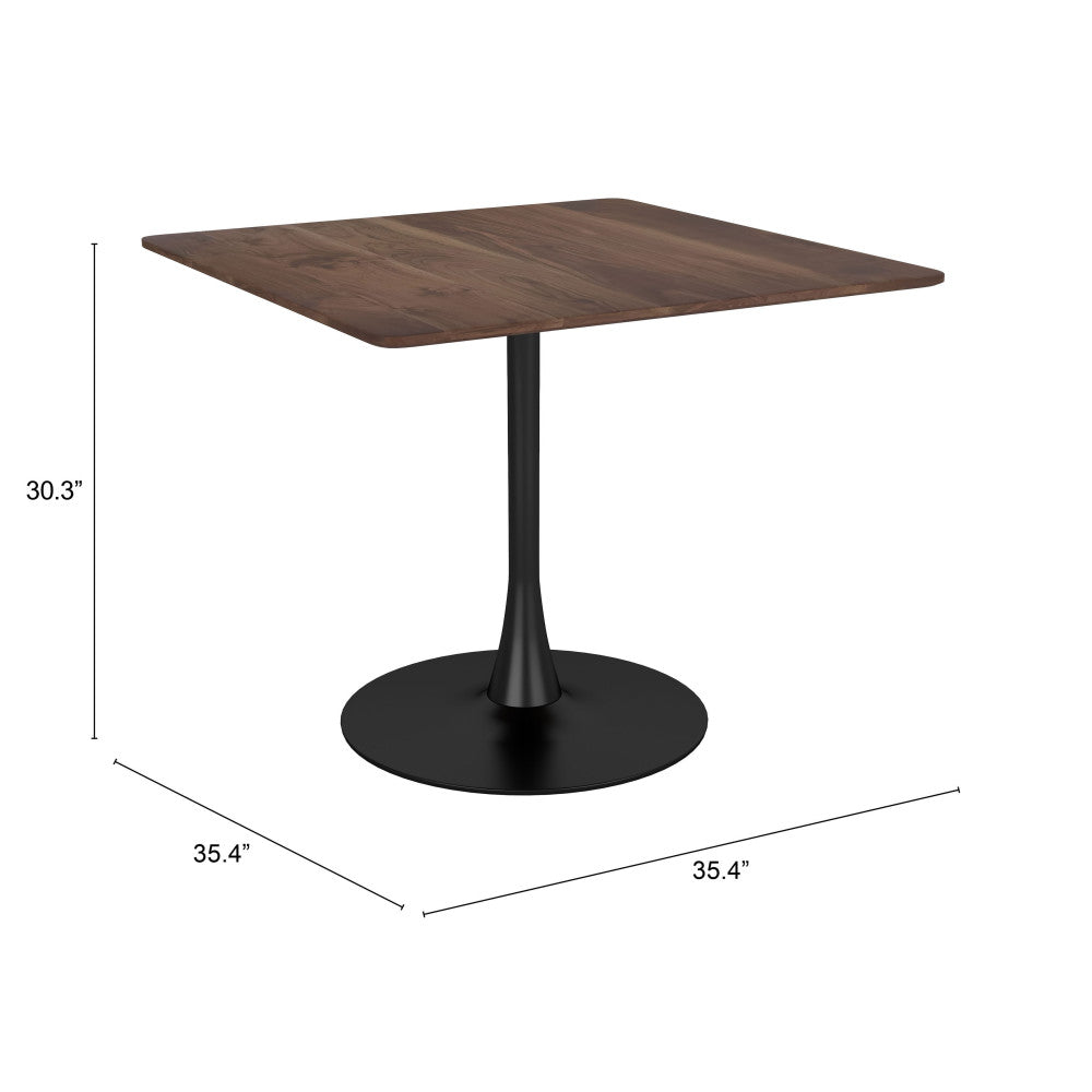 35" Square Steel Pedestal Base Dining Table-Dining Tables-DECOROLALA
