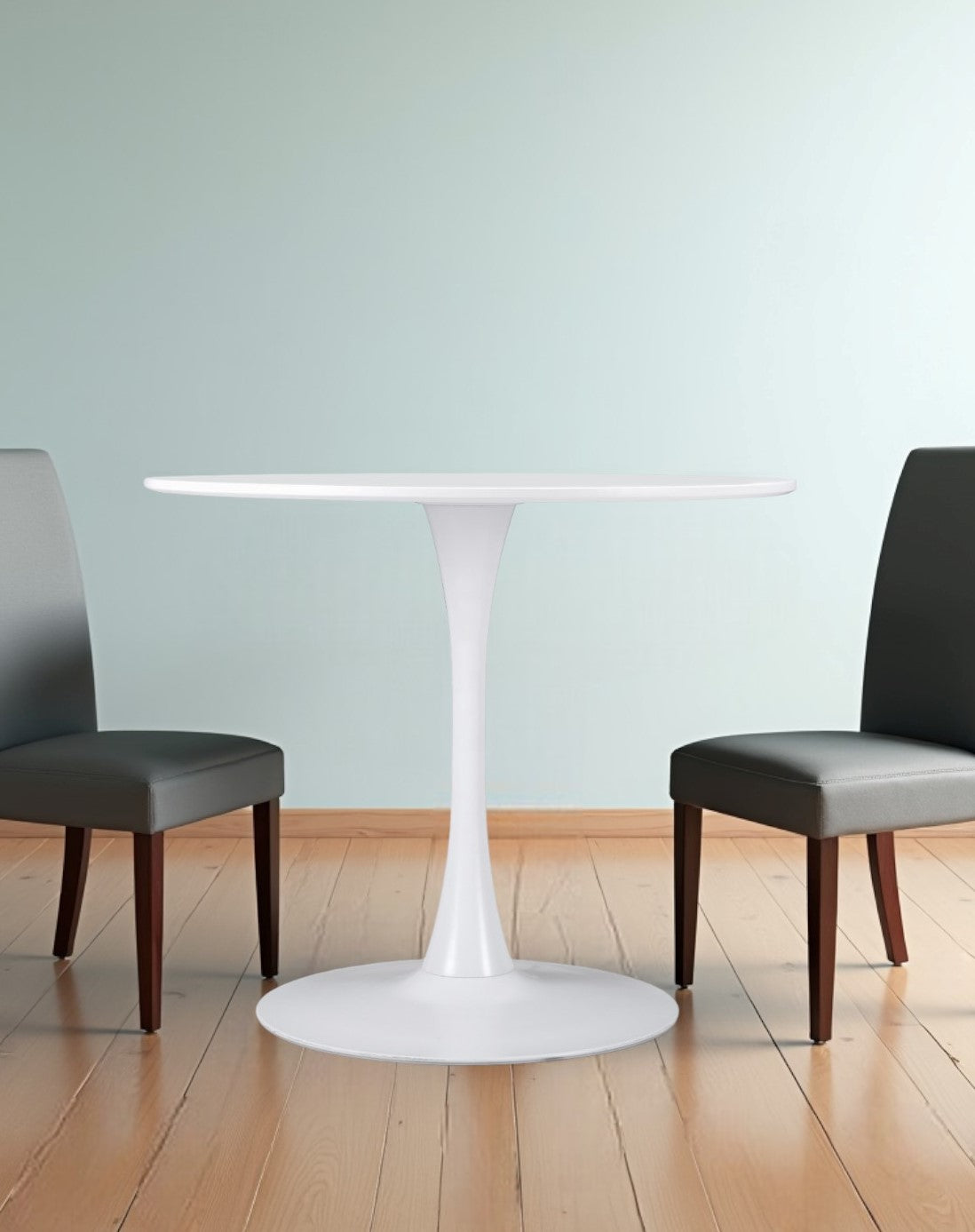 35" Steel Pedestal Base Dining Table-Dining Tables-DECOROLALA