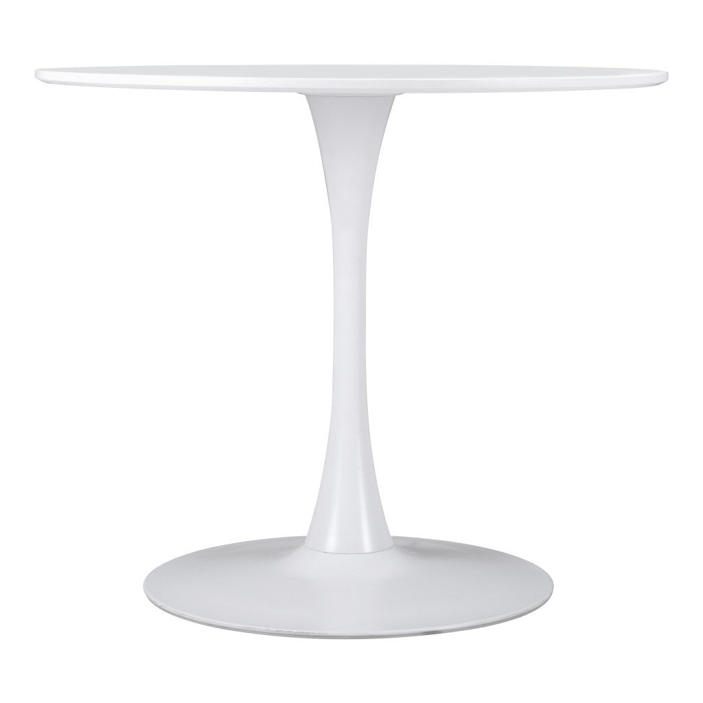 35" Steel Pedestal Base Dining Table-Dining Tables-DECOROLALA