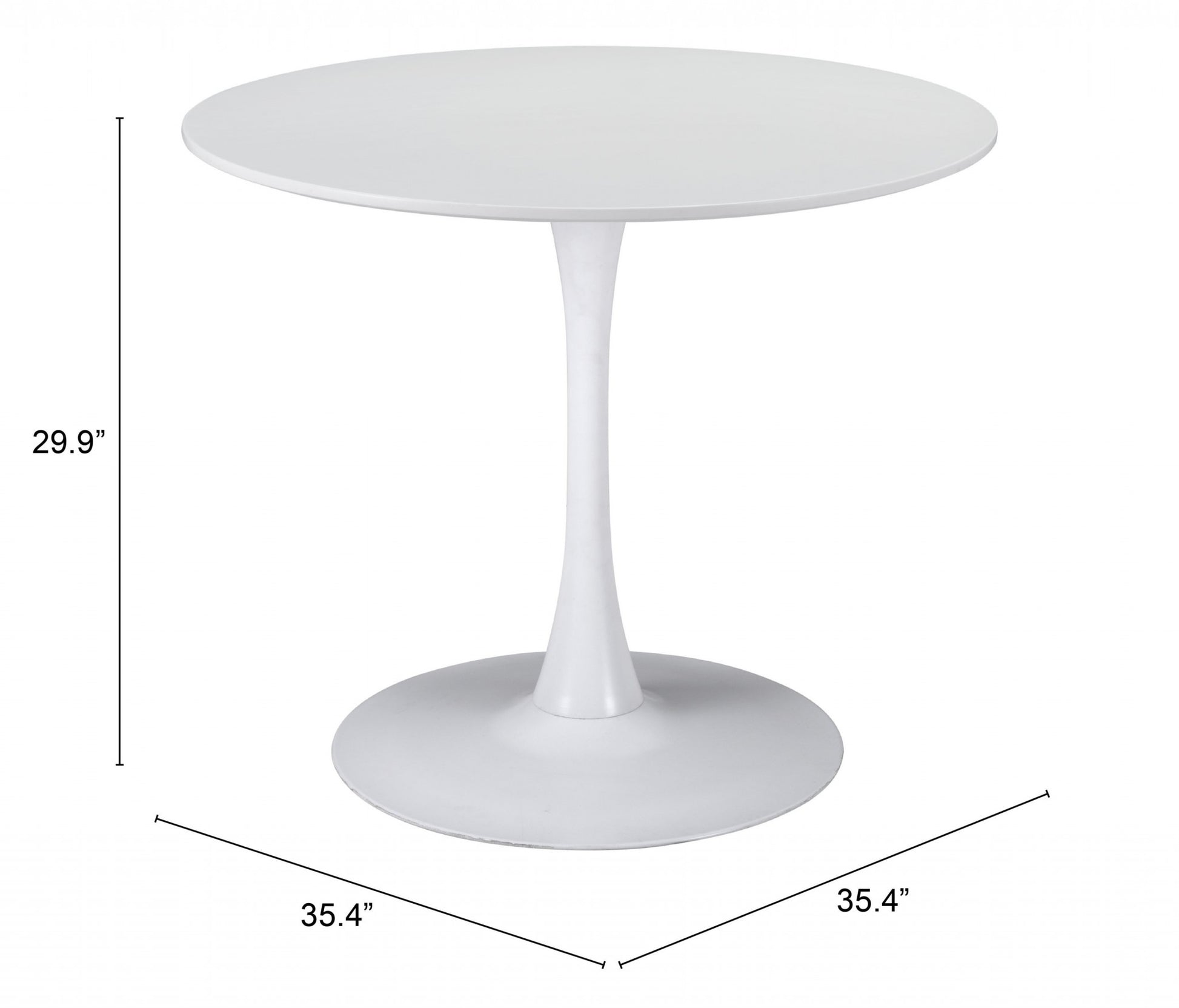 35" Steel Pedestal Base Dining Table-Dining Tables-DECOROLALA