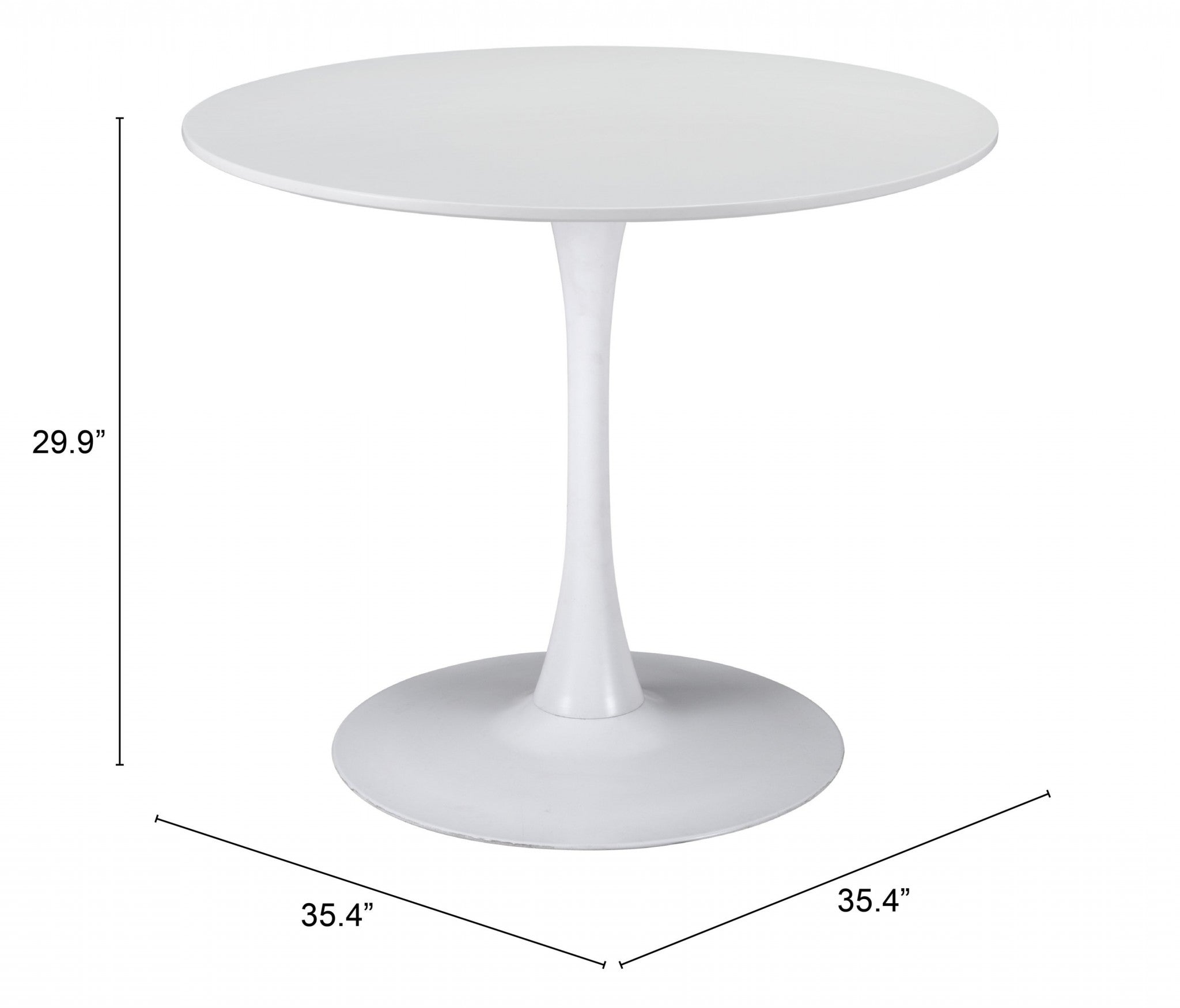 35" Steel Pedestal Base Dining Table-Dining Tables-DECOROLALA