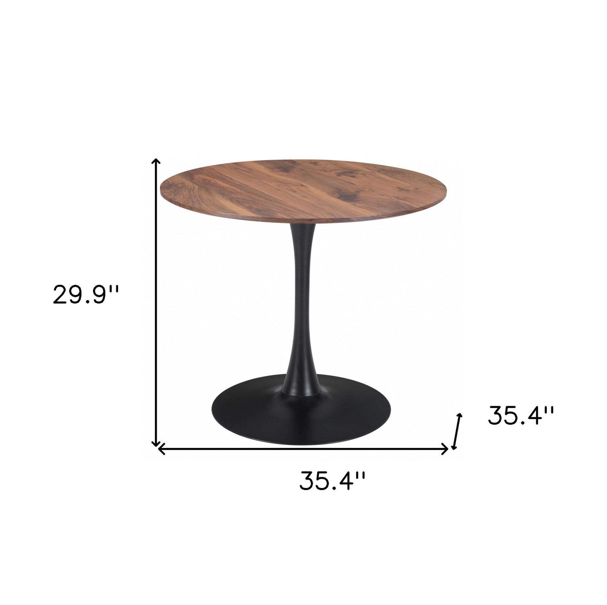 35" Steel Pedestal Base Dining Table-Dining Tables-DECOROLALA