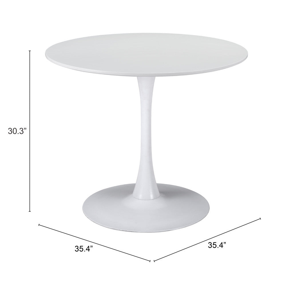 35" Steel Pedestal Base Dining Table-Dining Tables-DECOROLALA
