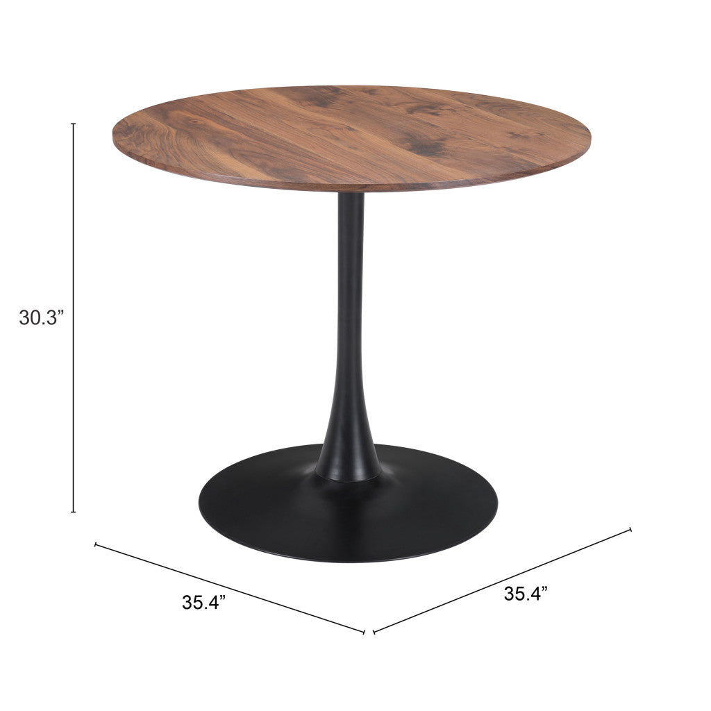 35" Steel Pedestal Base Dining Table-Dining Tables-DECOROLALA