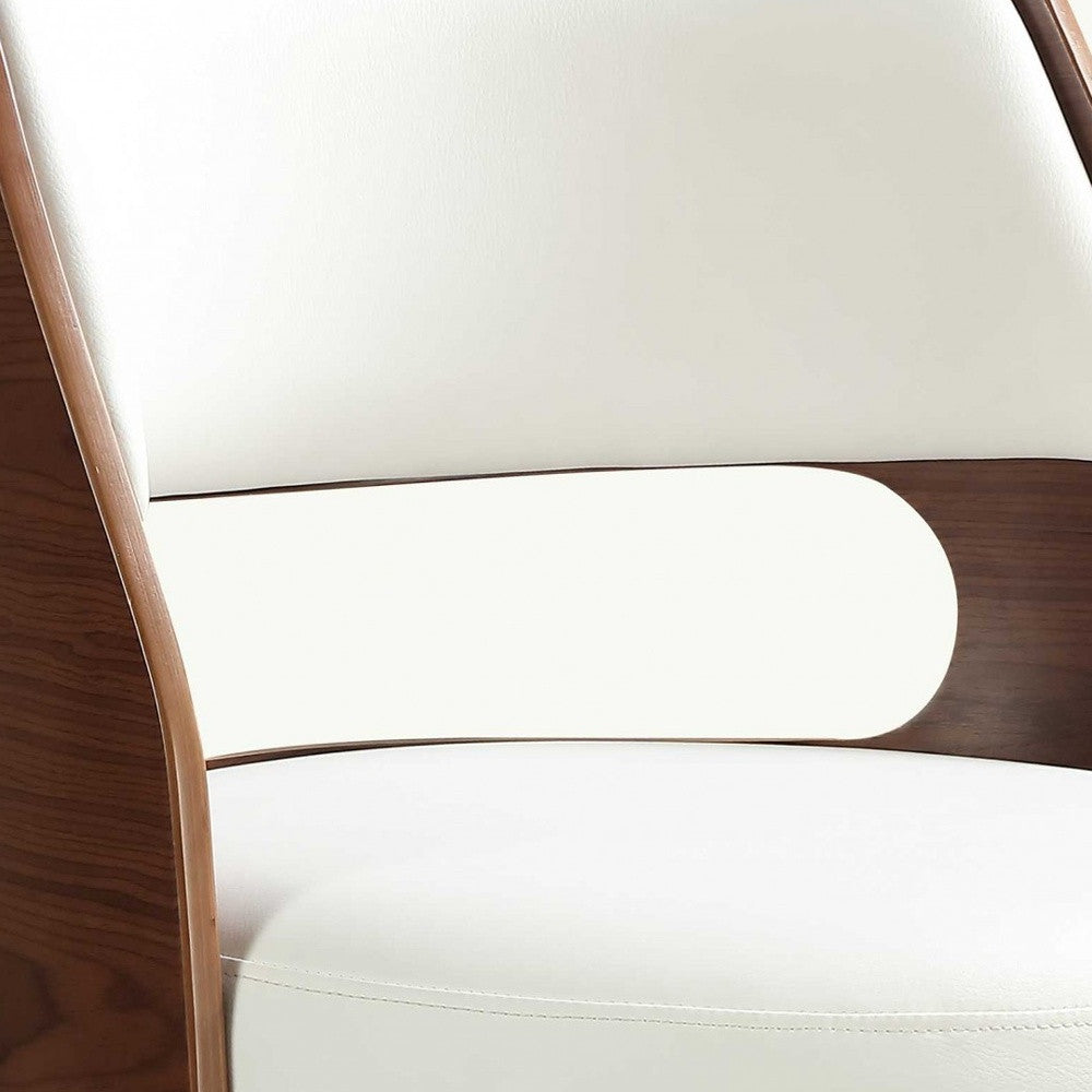 35" White Stainless Steel Swivel Low back Bar Chair-Bar Chairs-DECOROLALA