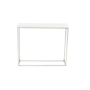 35" White and Silver Frame Console Table-Console Tables-DECOROLALA