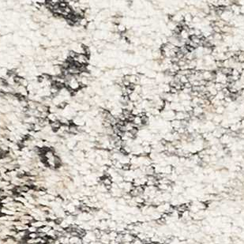 7' Gray And Tan Floral Distressed Runner Rug-6