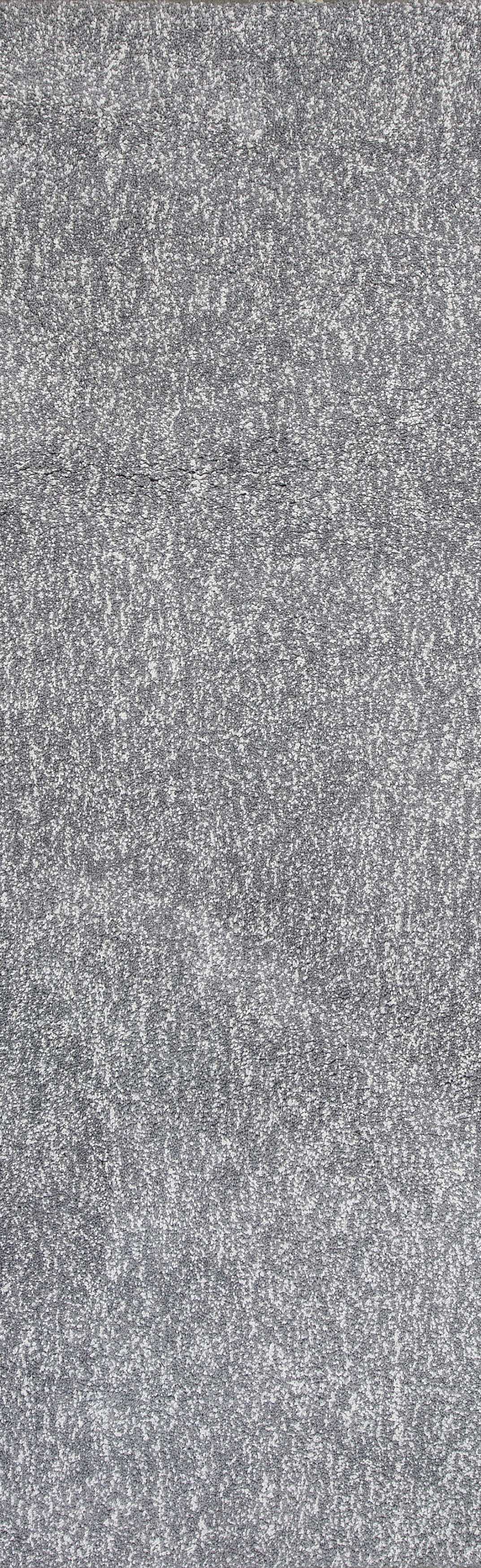 8' Gray Shag Hand Woven Runner Rug-6