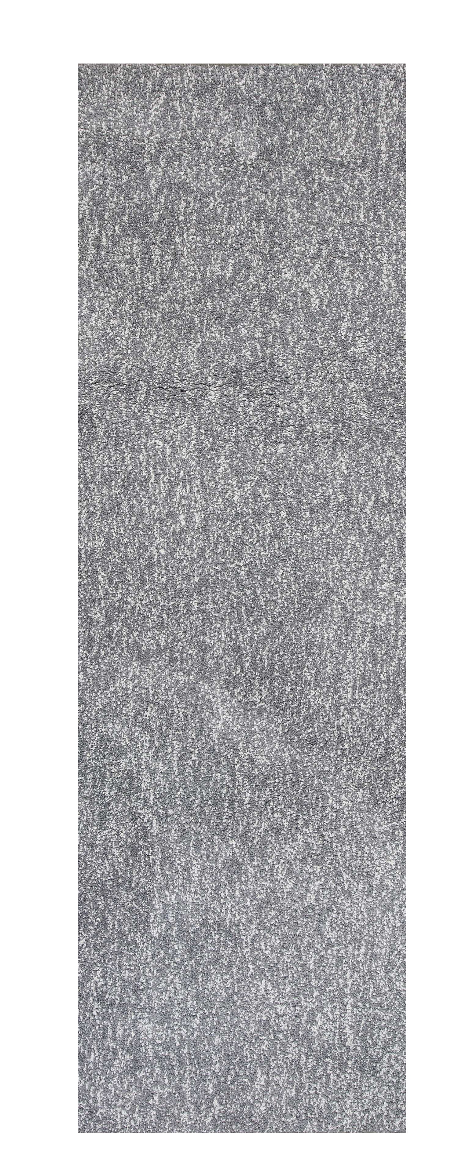 8' Gray Shag Hand Woven Runner Rug-0