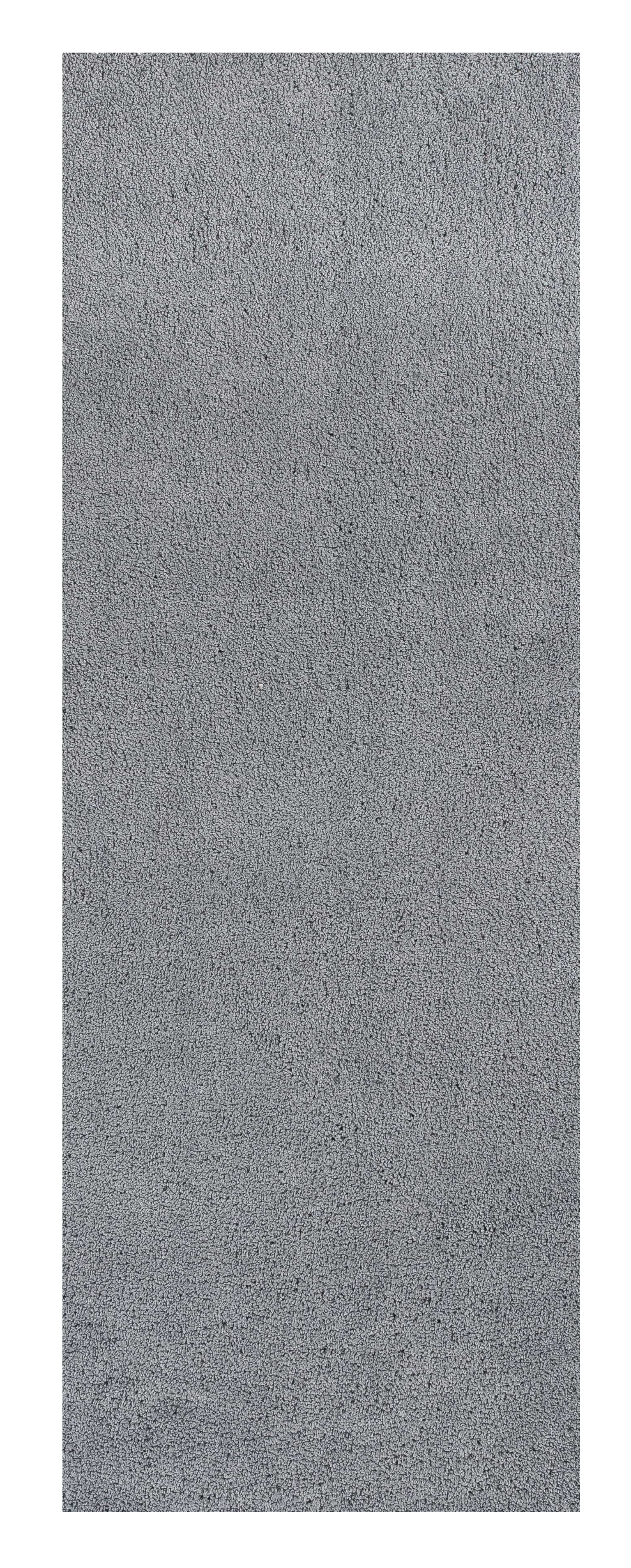 8' Gray Shag Hand Woven Runner Rug-0