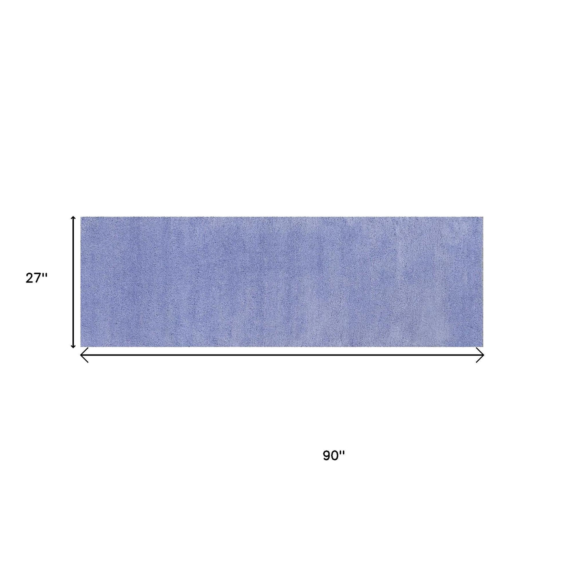 8' Purple Hand Woven Runner Rug-5