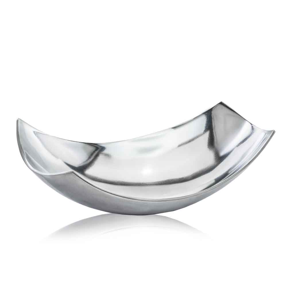 5" Silver Buffed Aluminum Decorative Bowl-Sculptures-DECOROLALA