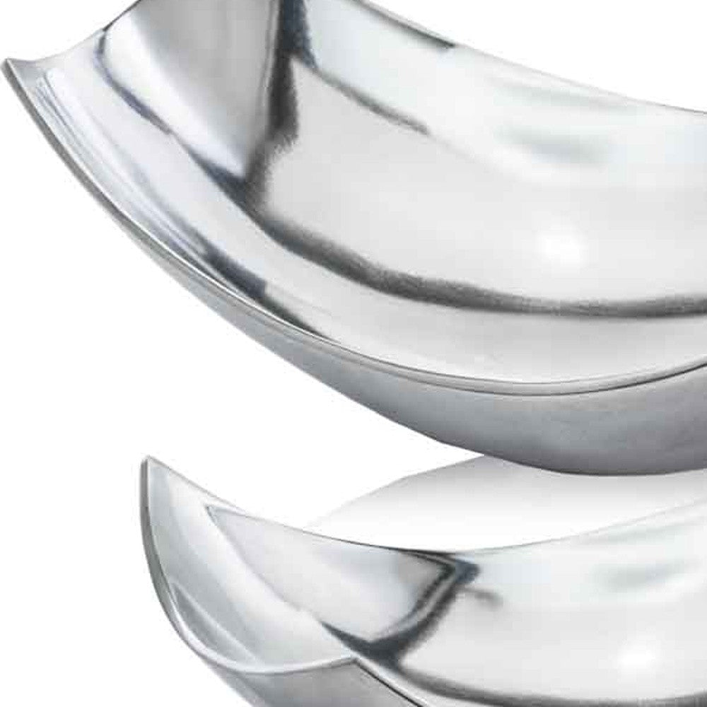 5" Silver Buffed Aluminum Decorative Bowl-Sculptures-DECOROLALA