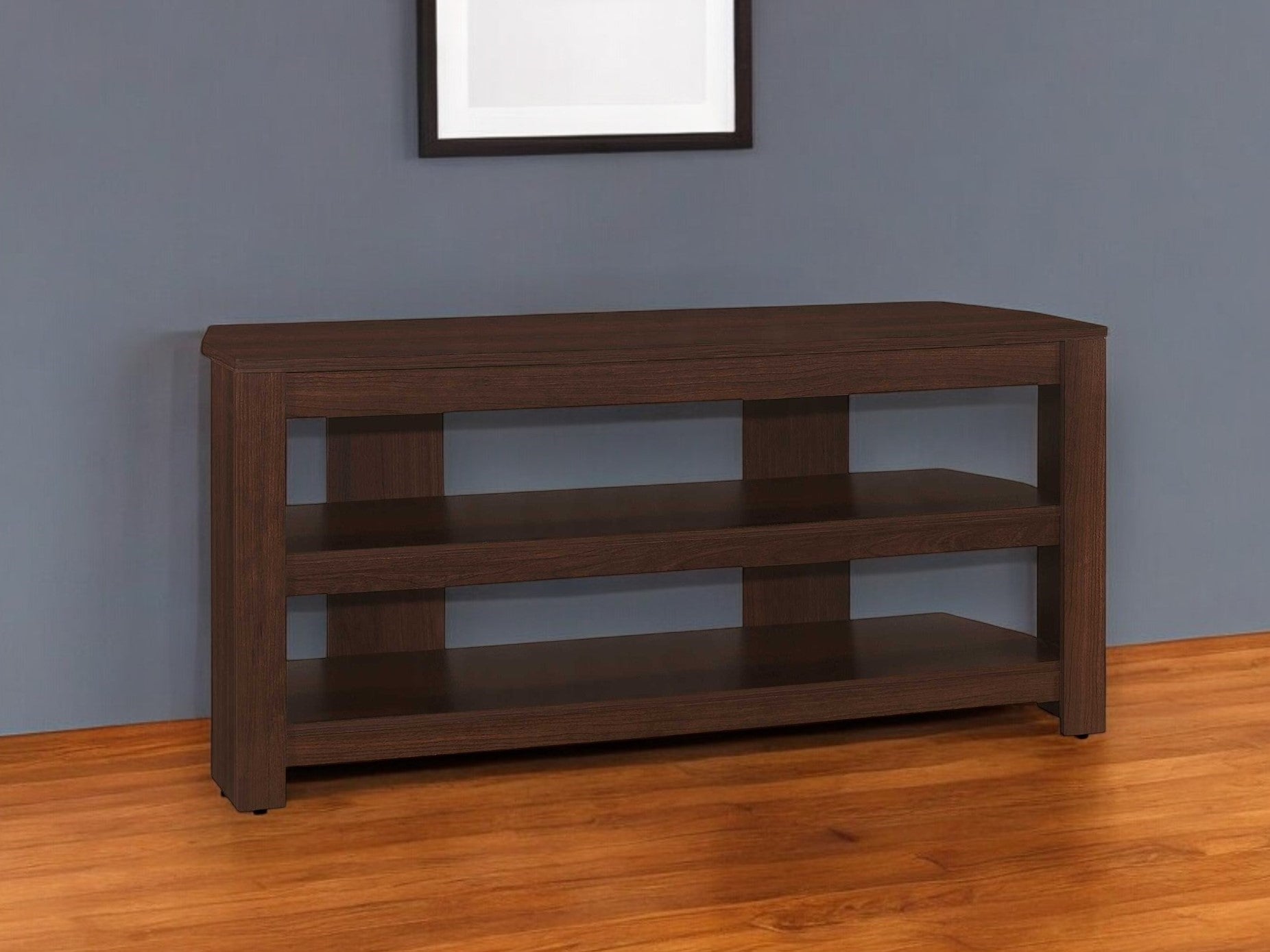 42" Dark Brown Open Shelving TV Stand-TV Stands-DECOROLALA