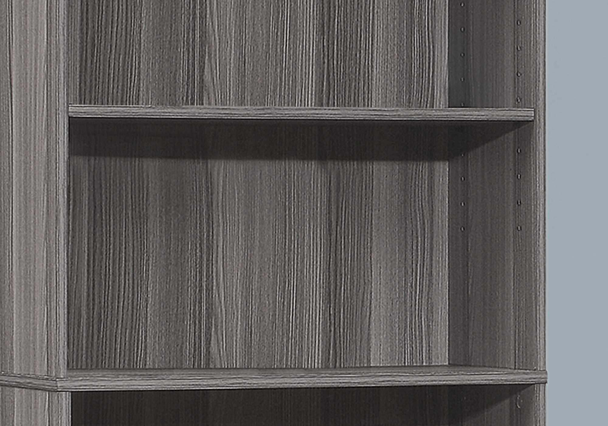 11.75inches x 24.75inches x 71.25inches Grey 5 Shelves  Bookcase