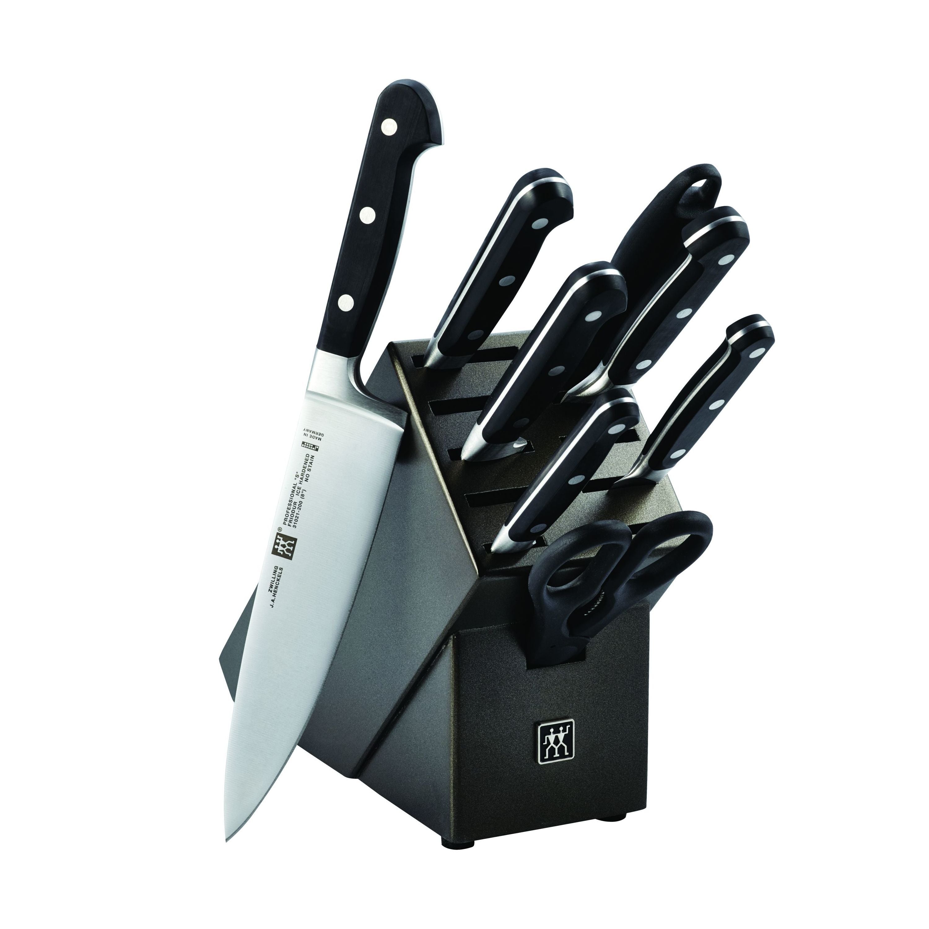 ZWILLING Professional S 9 Piece Knife Block Set, Black-DECOROLALA