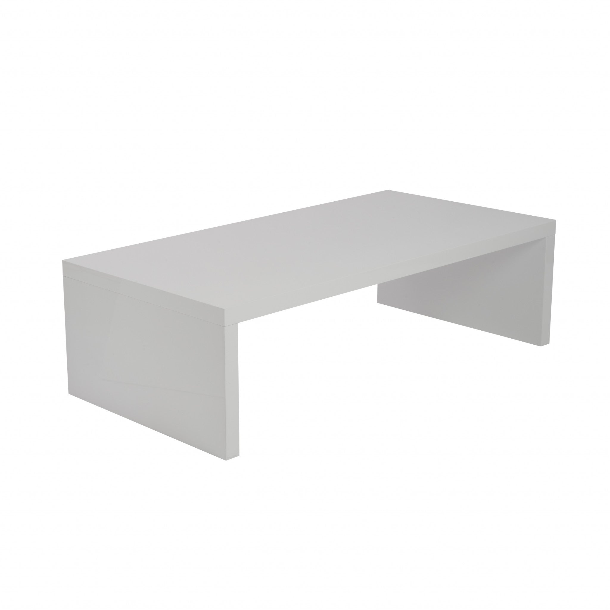 47" White Wood Sled Coffee Table-Coffee Tables-DECOROLALA