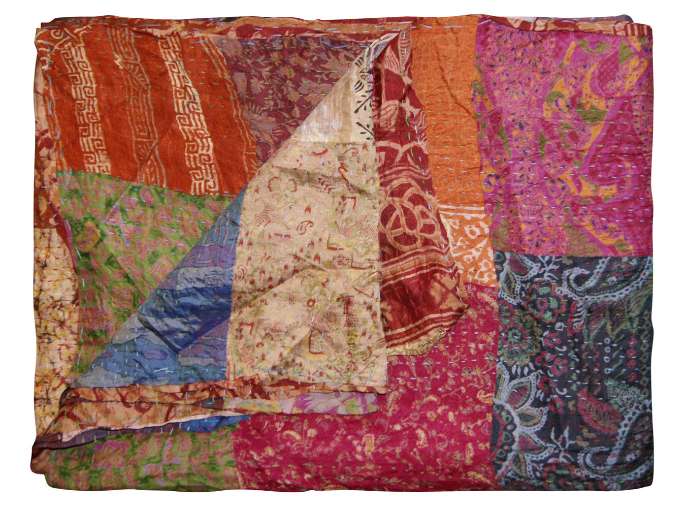 60" X 90" Silk Multicolor Throws-Throws & Blankets-DECOROLALA