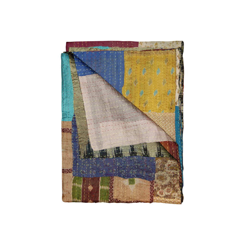 50" X 70" Silk Multicolor Throws-Throws & Blankets-DECOROLALA