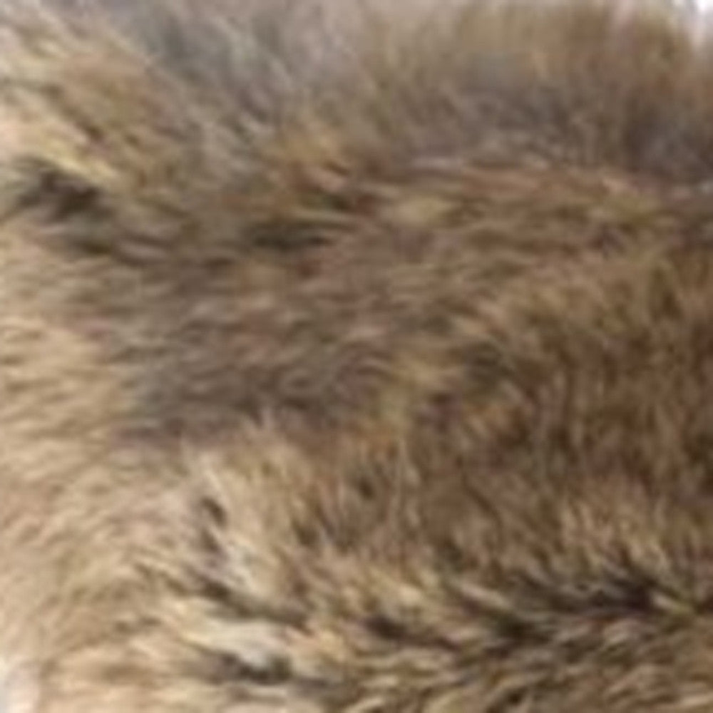 5" X 18" X 18" 100% Natural Rabbit Fur Hazelnut Pillow-5
