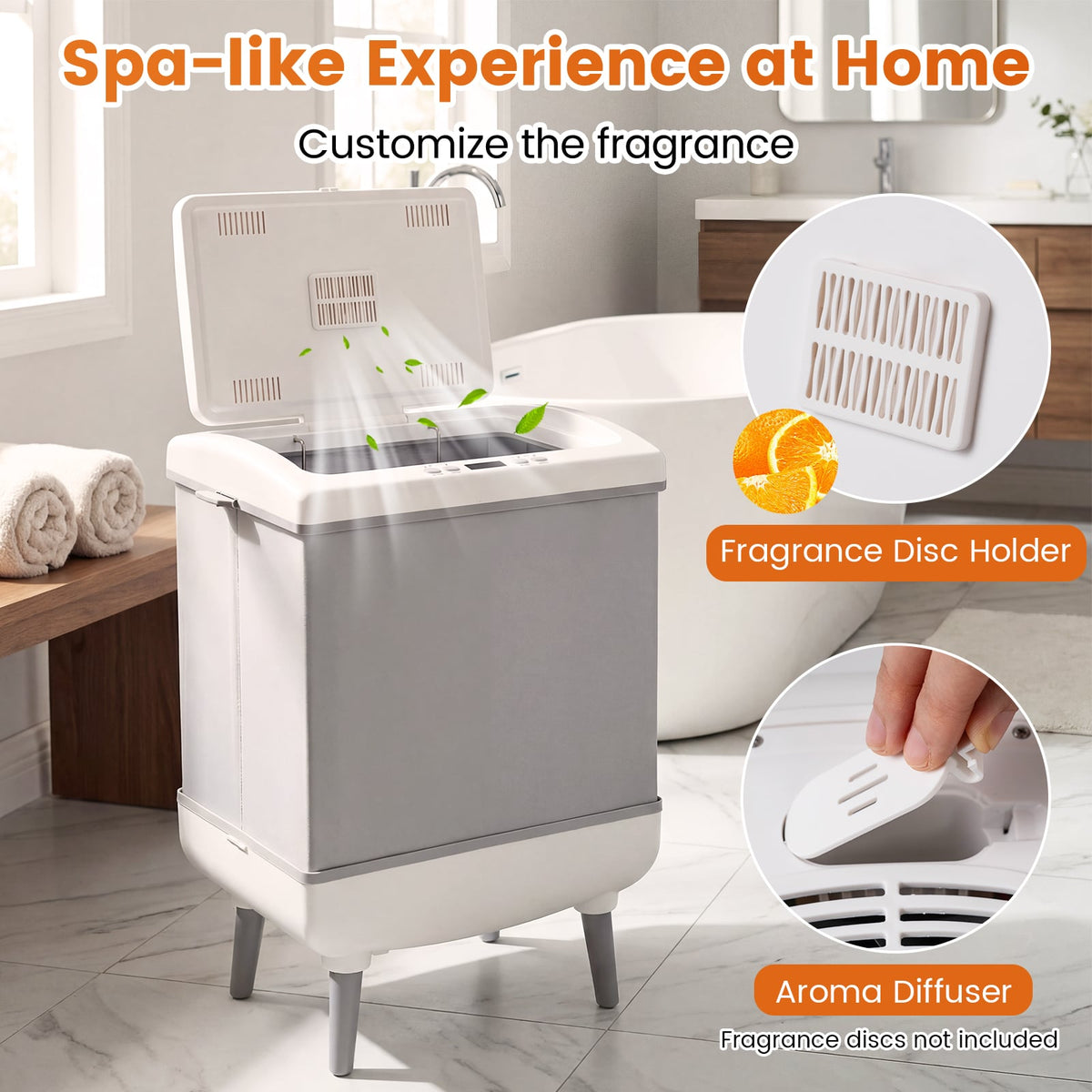 35L Large Foldable Towel Warmer Bucket - Gray Heating & Drying-Dryers-DECOROLALA