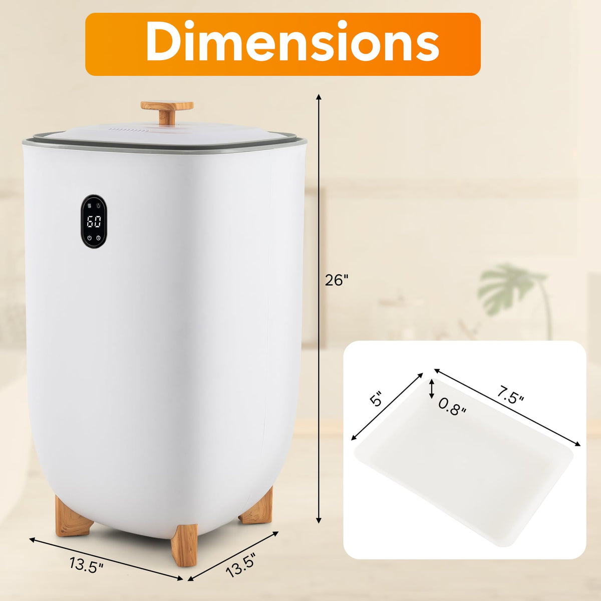 35L Towel Warmer Bucket with Auto Shut-off - White 120V-Dryers-DECOROLALA