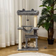 35.5" Multi-Level Cat Tree Tower with Condo & Hammock - Grey-Cats-DECOROLALA