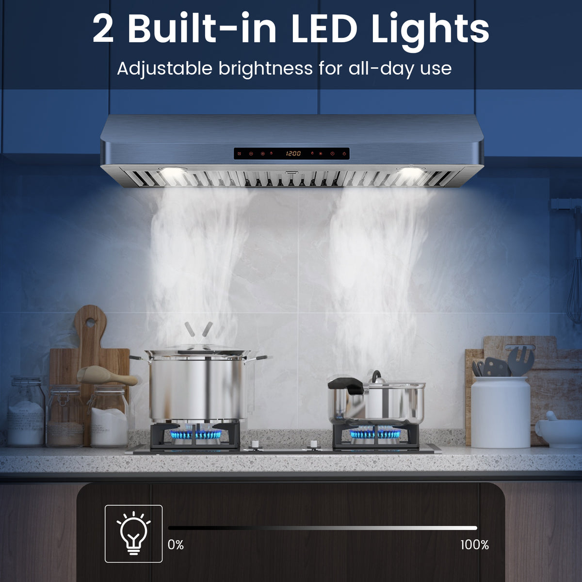 35.5/29.5 Inch Under Cabinet Range Hood 900 CFM Kitchen Vent with 4 Fan Speed-35.5 Inch-Kitchen Appliances-DECOROLALA