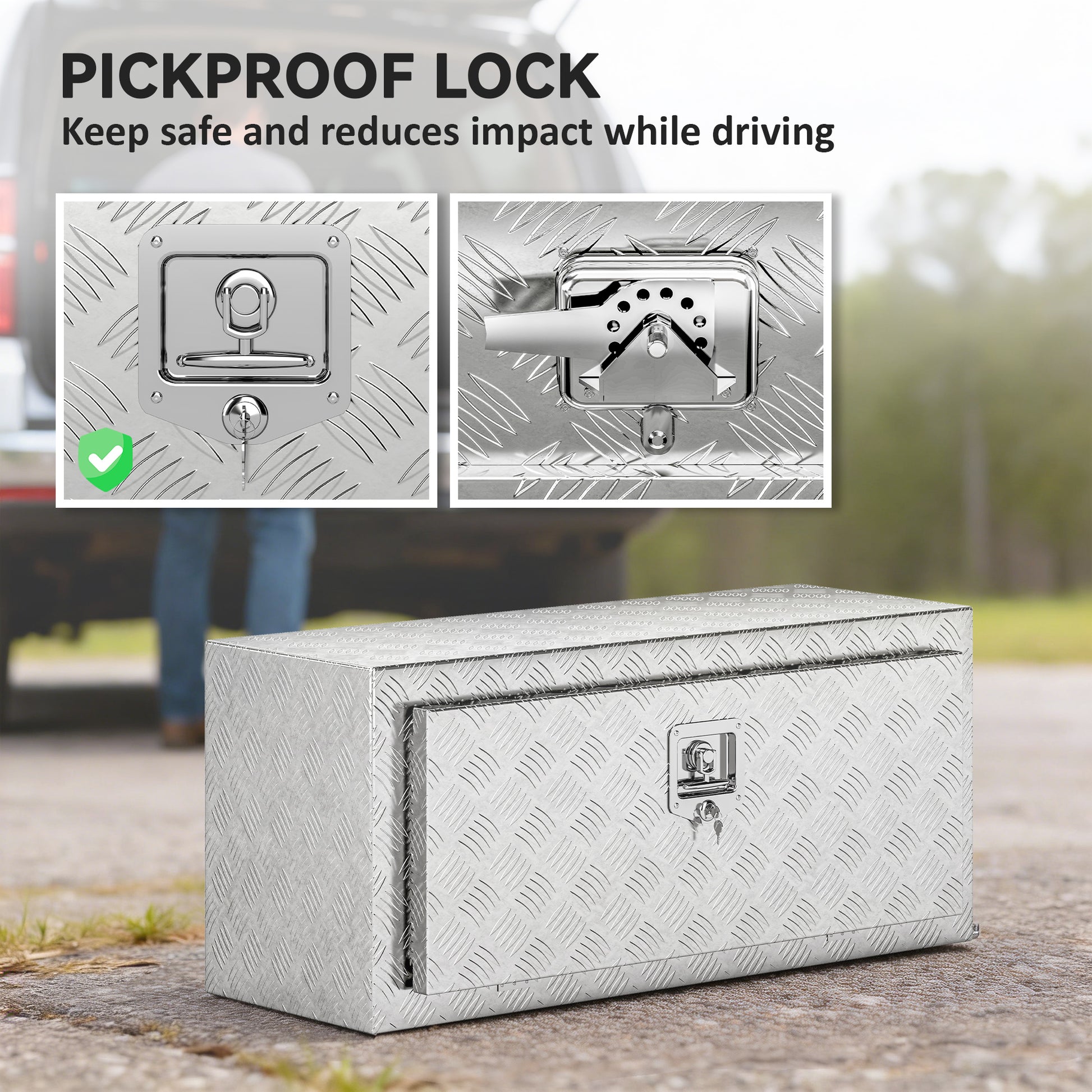 36" Aluminum Truck Bed Tool Box - Silver 30.4 Gal-DECOROLALA
