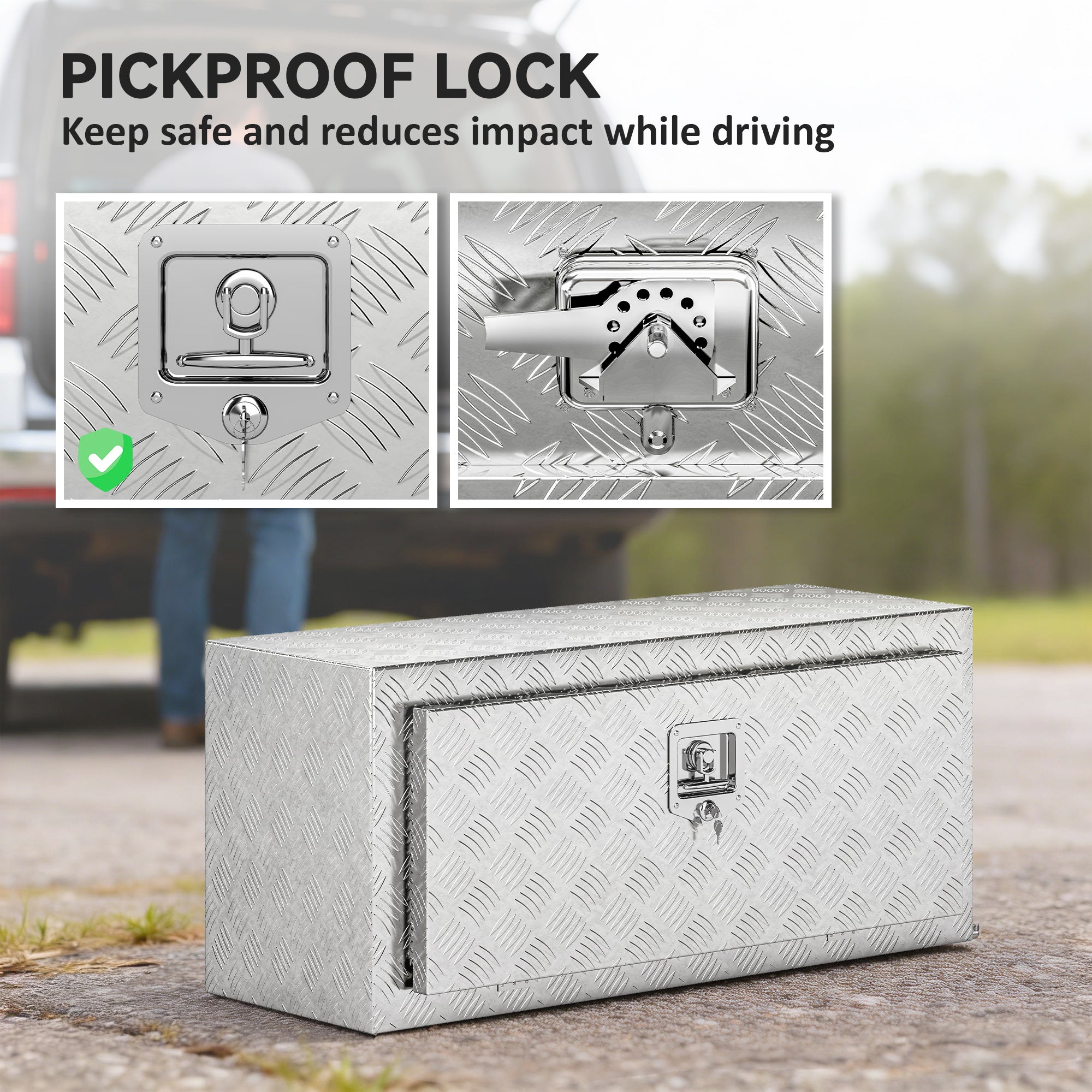 36" Aluminum Truck Bed Tool Box - Silver 30.4 Gal-DECOROLALA