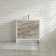 36" Ash Freestanding Bathroom Vanity with White Ceramic Countertop-Migration_Bathroom Vanities-DECOROLALA