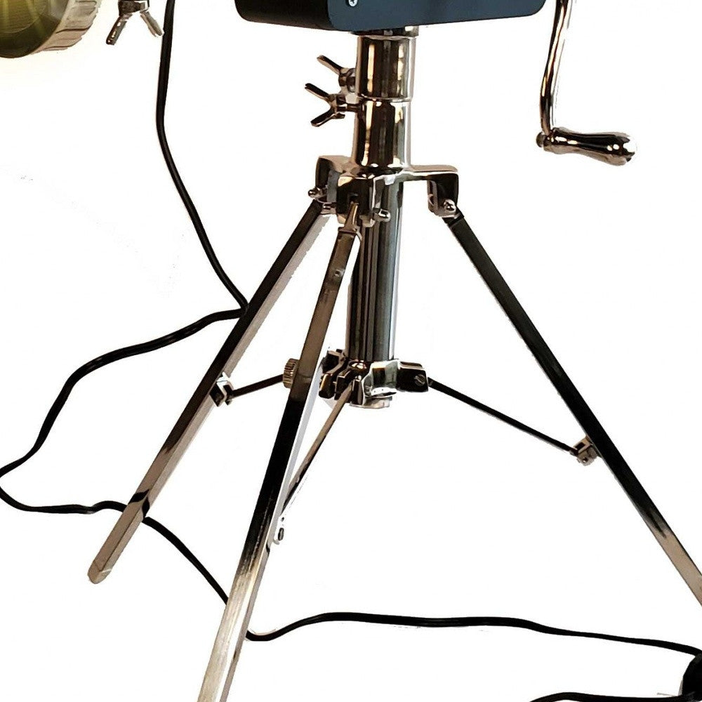 36" Black And Silver Tripod Floor Lamp With Metal Novelty Shade-Floor Lamps-DECOROLALA