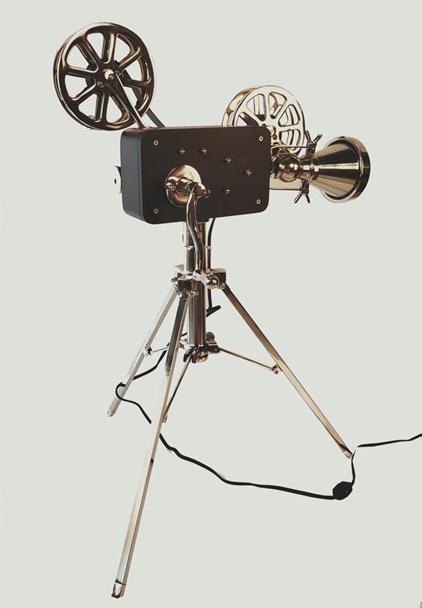 36" Black And Silver Tripod Floor Lamp With Metal Novelty Shade-Floor Lamps-DECOROLALA