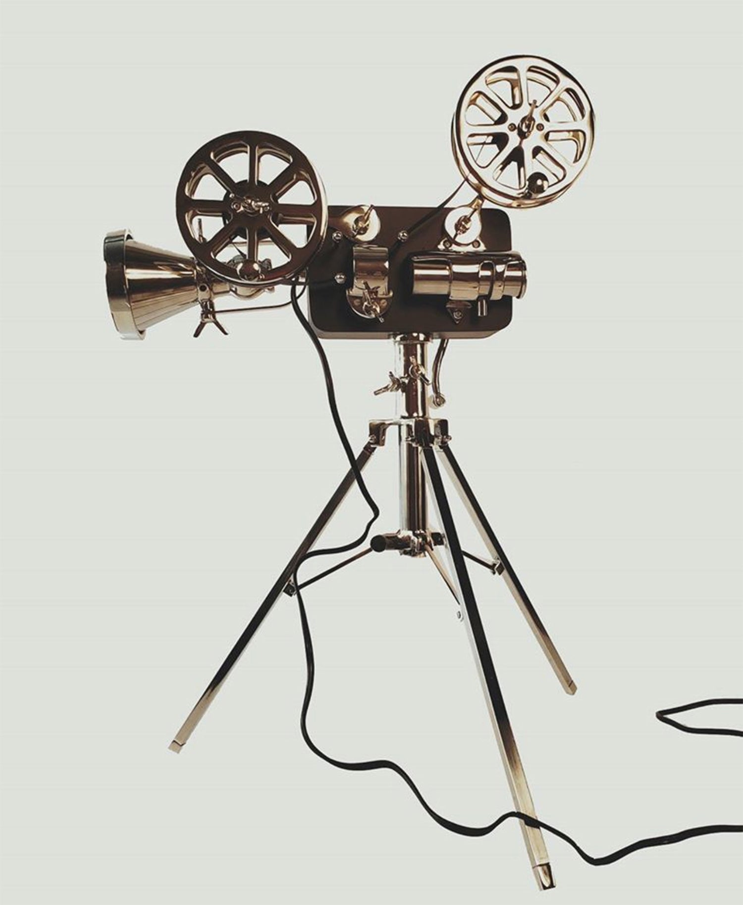 36" Black And Silver Tripod Floor Lamp With Metal Novelty Shade-Floor Lamps-DECOROLALA