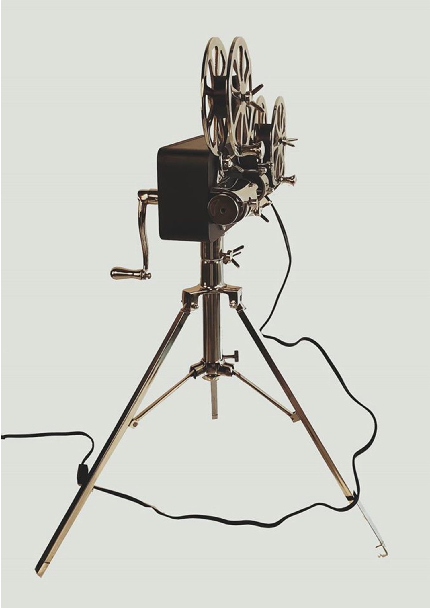 36" Black And Silver Tripod Floor Lamp With Metal Novelty Shade-Floor Lamps-DECOROLALA