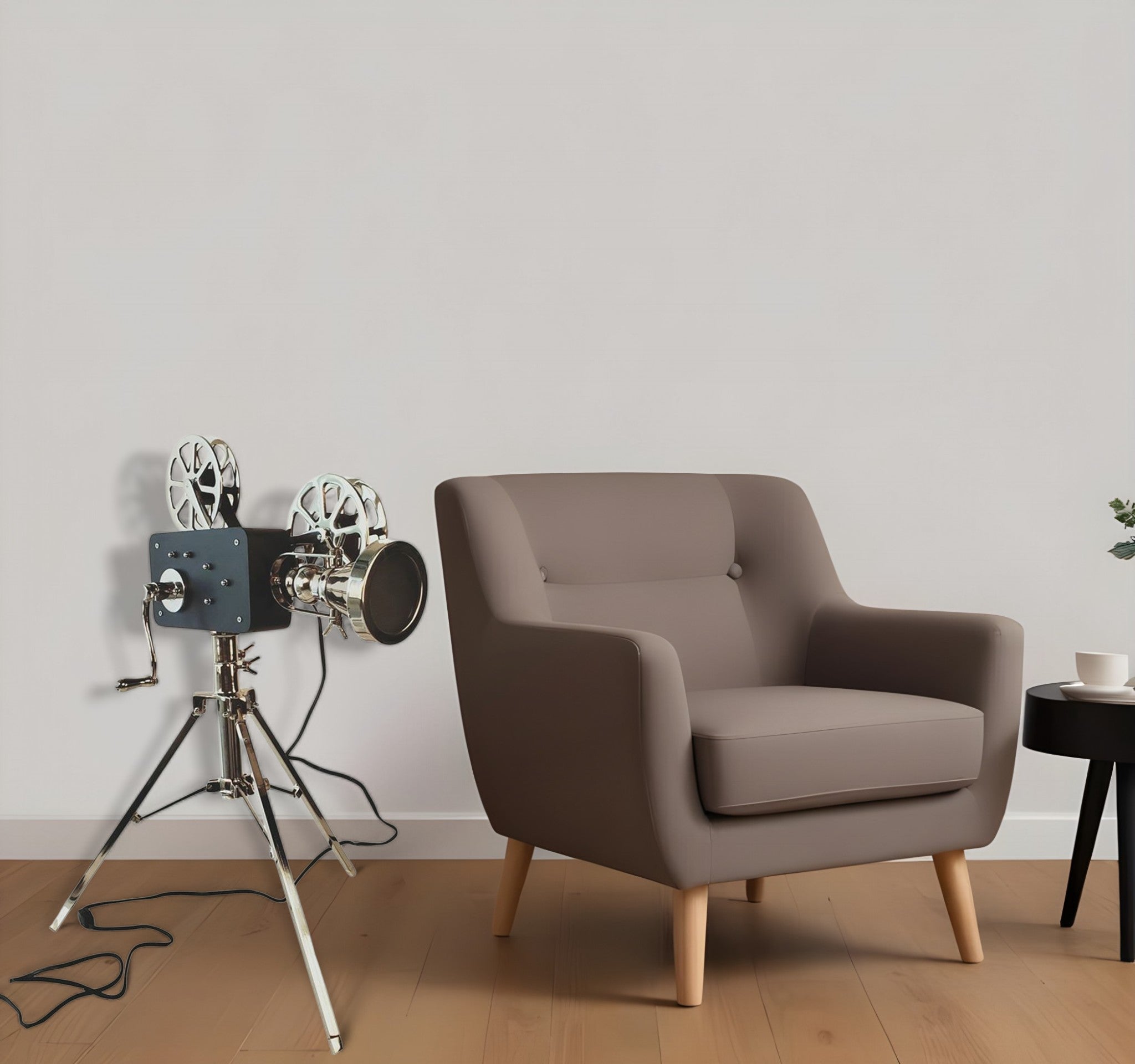 36" Black And Silver Tripod Floor Lamp With Metal Novelty Shade-Floor Lamps-DECOROLALA