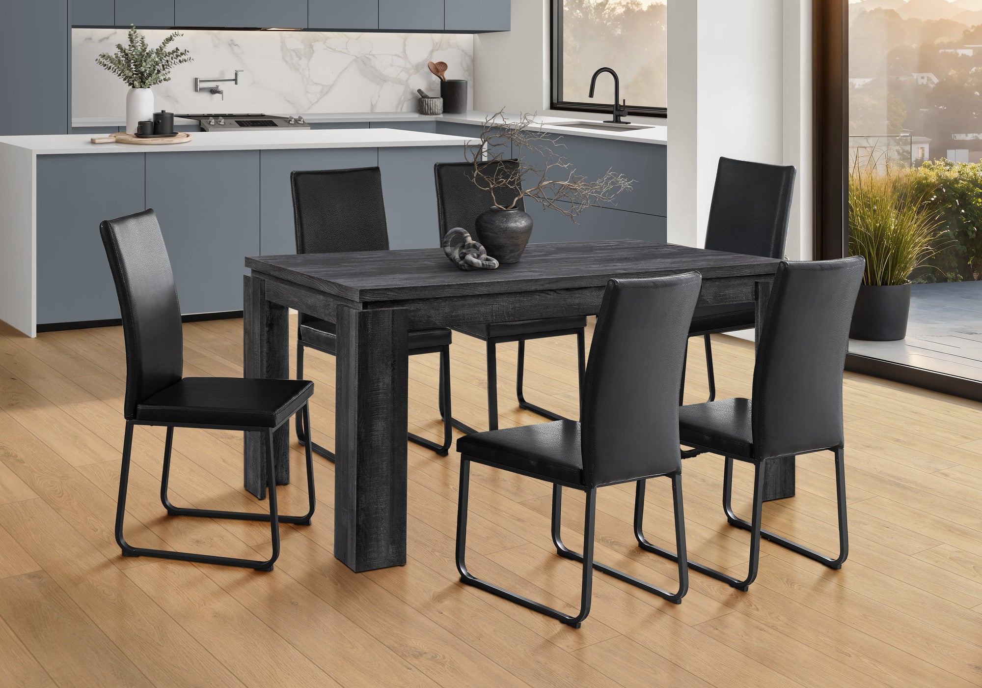 36" Black Dining Table-Dining Tables-DECOROLALA