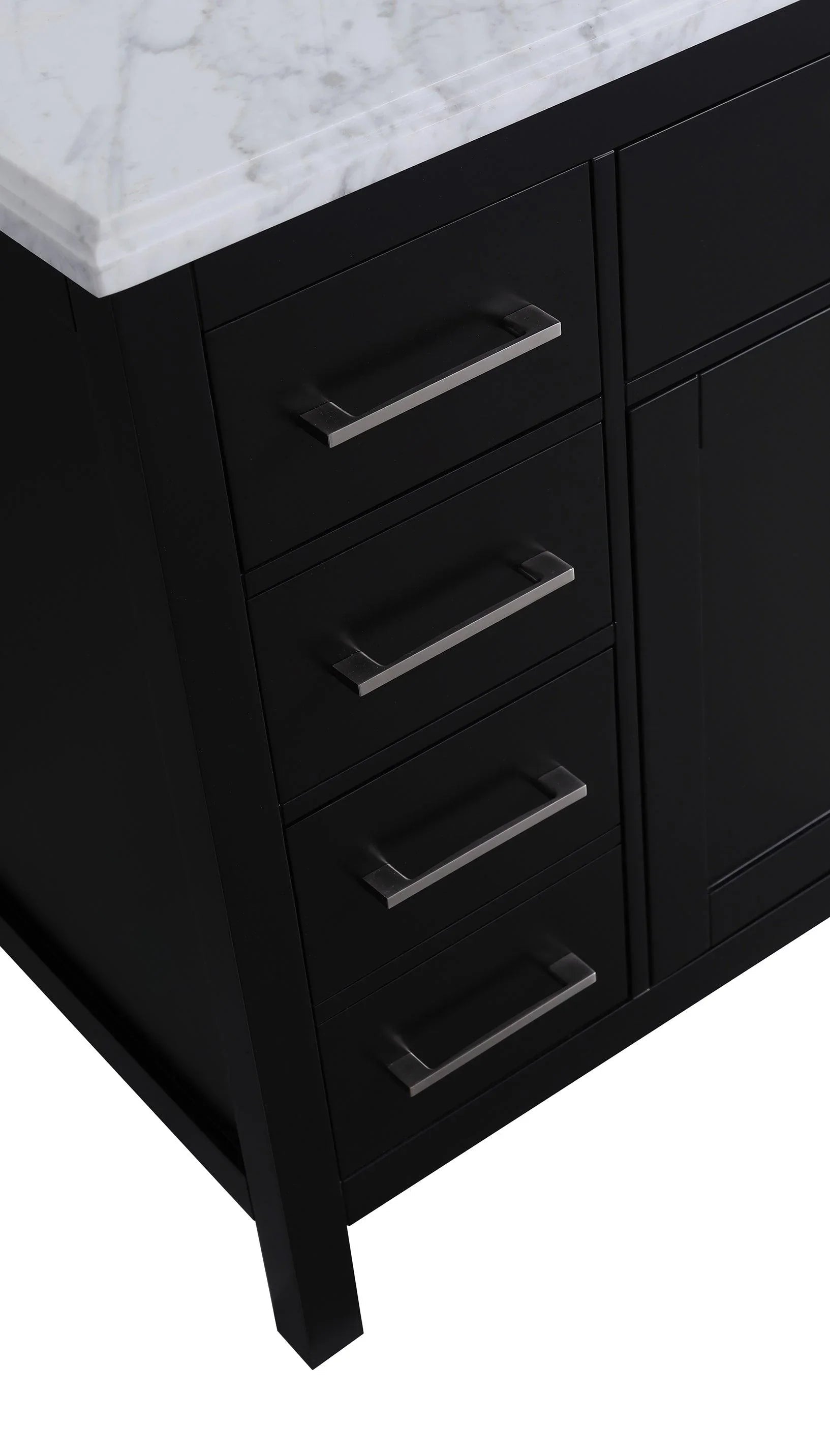 36" Black Freestanding Single Sink Bathroom Vanity with Carrera Marble Countertop-Migration_Bathroom Vanities-DECOROLALA