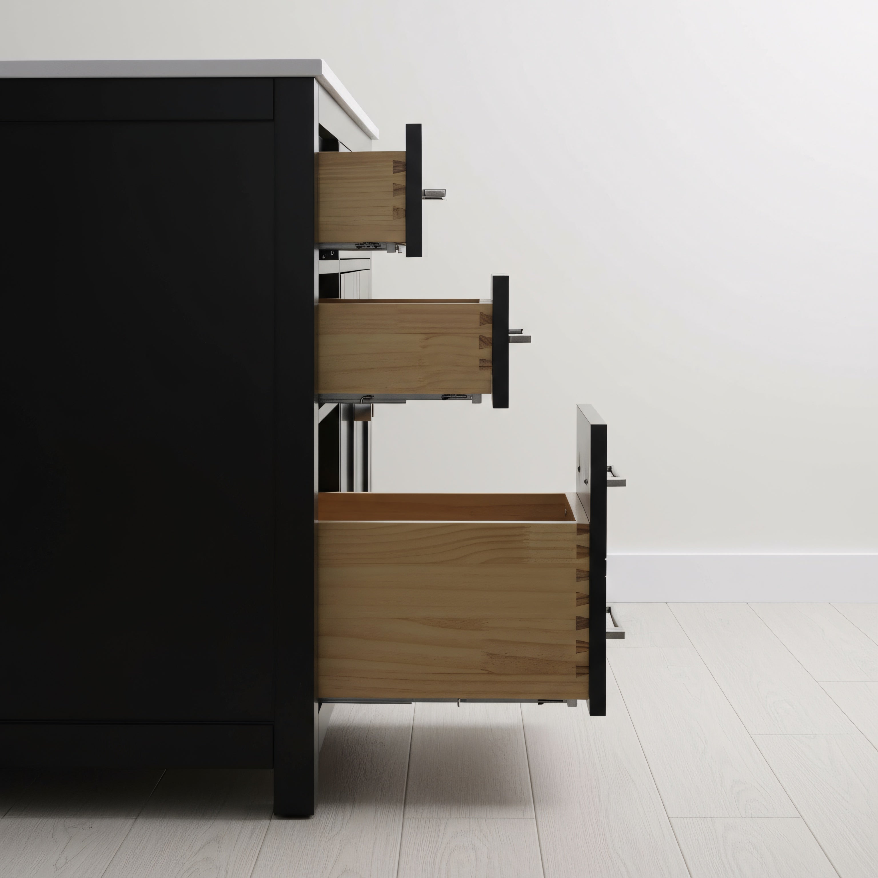 36" Black Freestanding Single Sink Bathroom Vanity with White Quartz Countertop-Migration_Bathroom Vanities-DECOROLALA