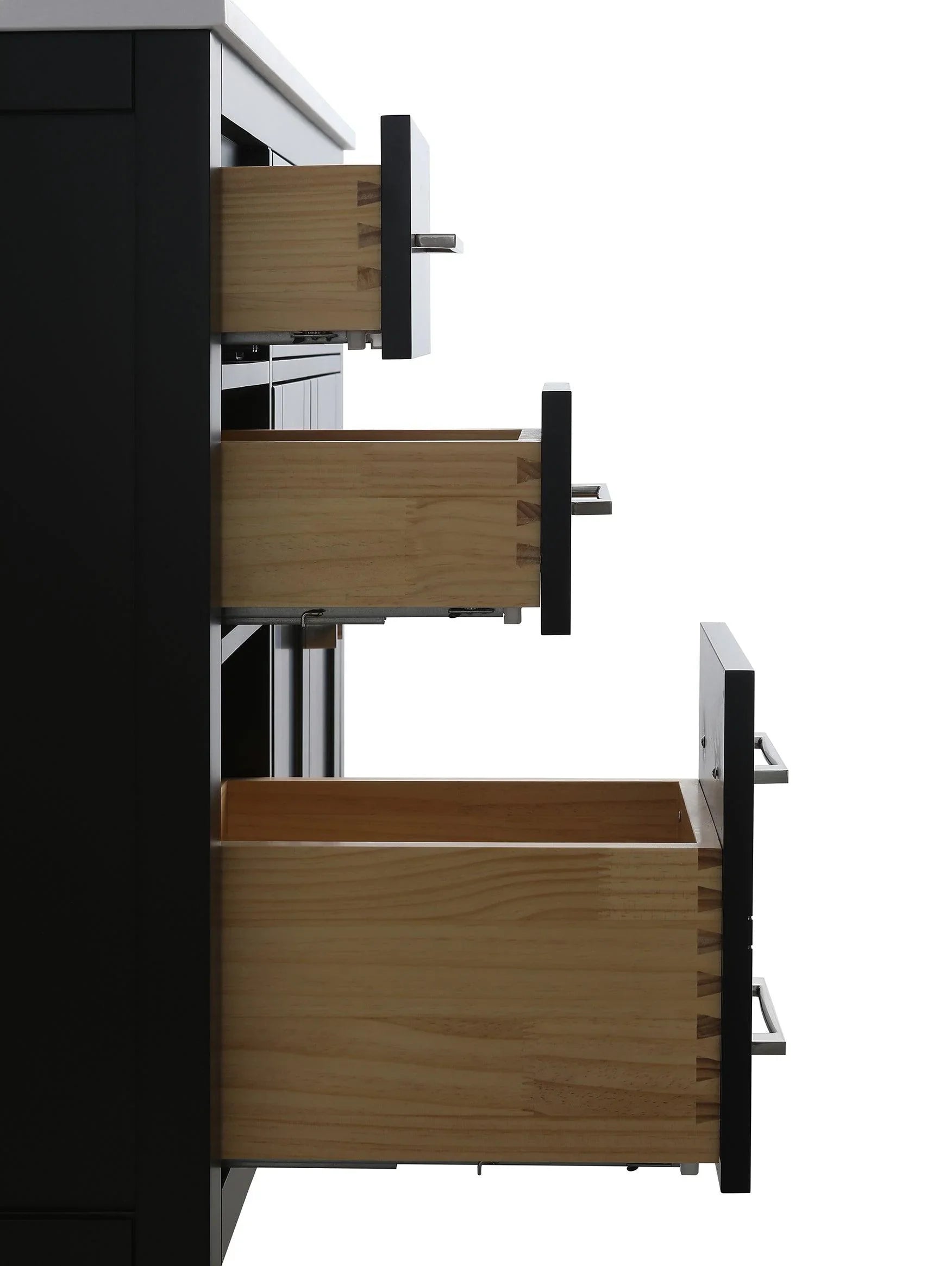 36" Black Freestanding Single Sink Bathroom Vanity with White Quartz Countertop-Migration_Bathroom Vanities-DECOROLALA