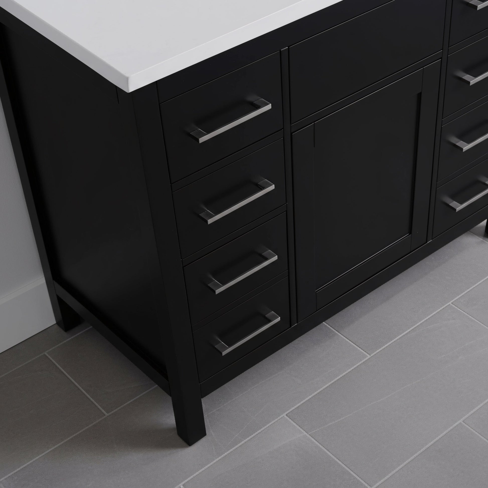 36" Black Freestanding Single Sink Bathroom Vanity with White Quartz Countertop-Migration_Bathroom Vanities-DECOROLALA