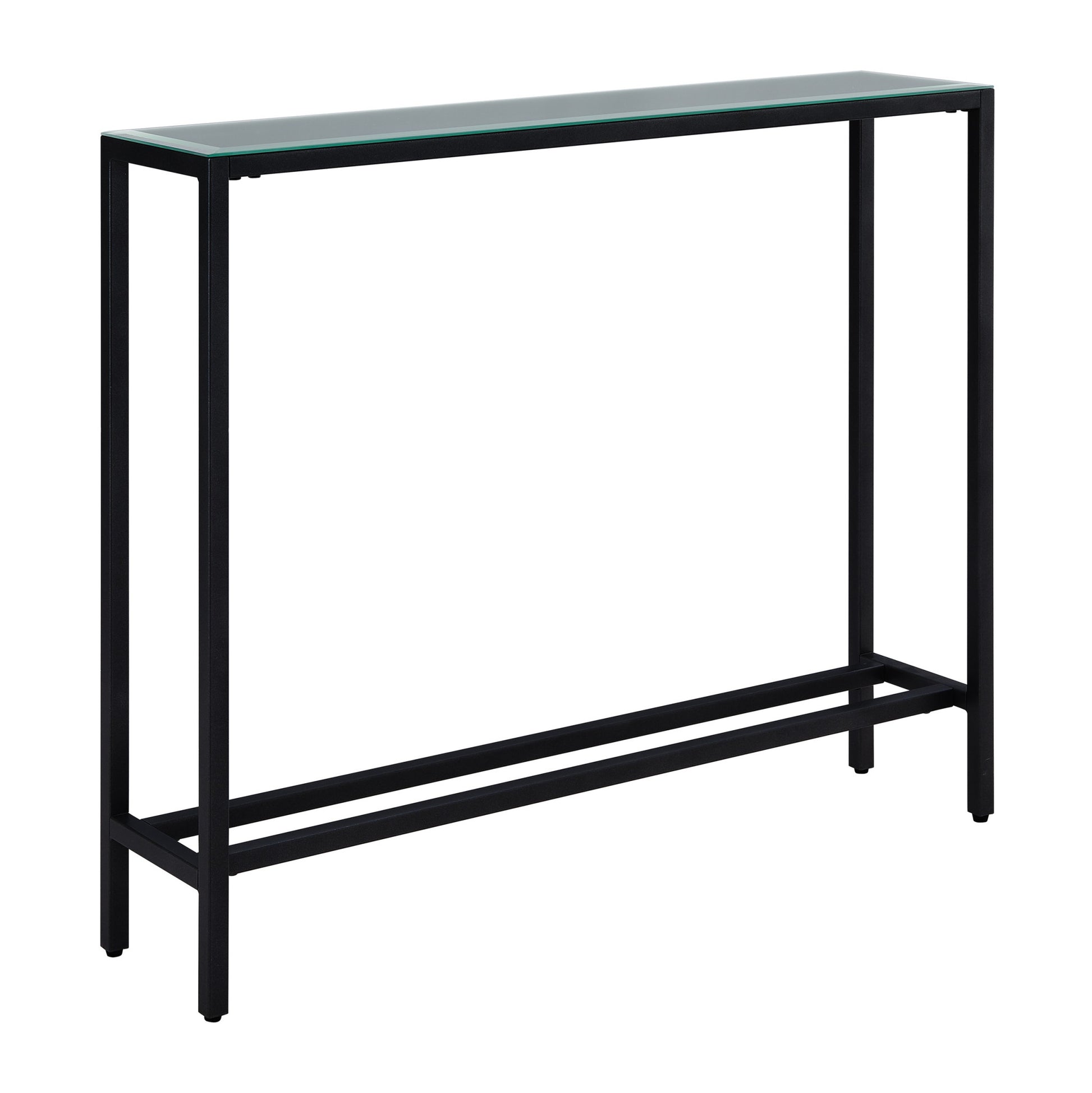 36" Black Mirrored Glass Console Table-Console Tables-DECOROLALA
