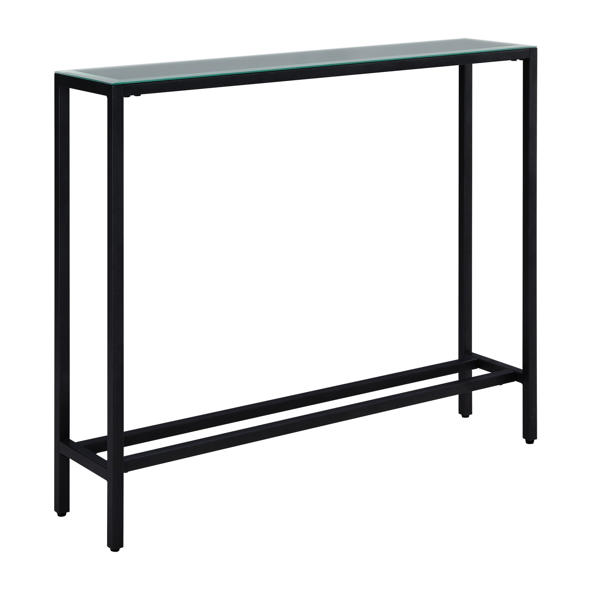 36" Black Mirrored Glass Console Table-Console Tables-DECOROLALA