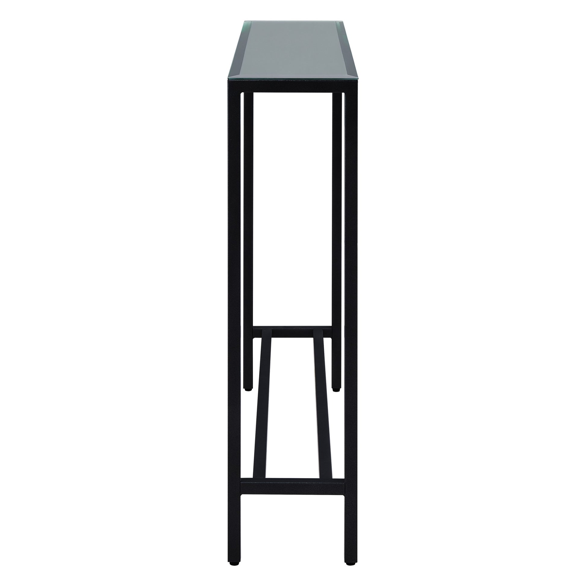 36" Black Mirrored Glass Console Table-Console Tables-DECOROLALA