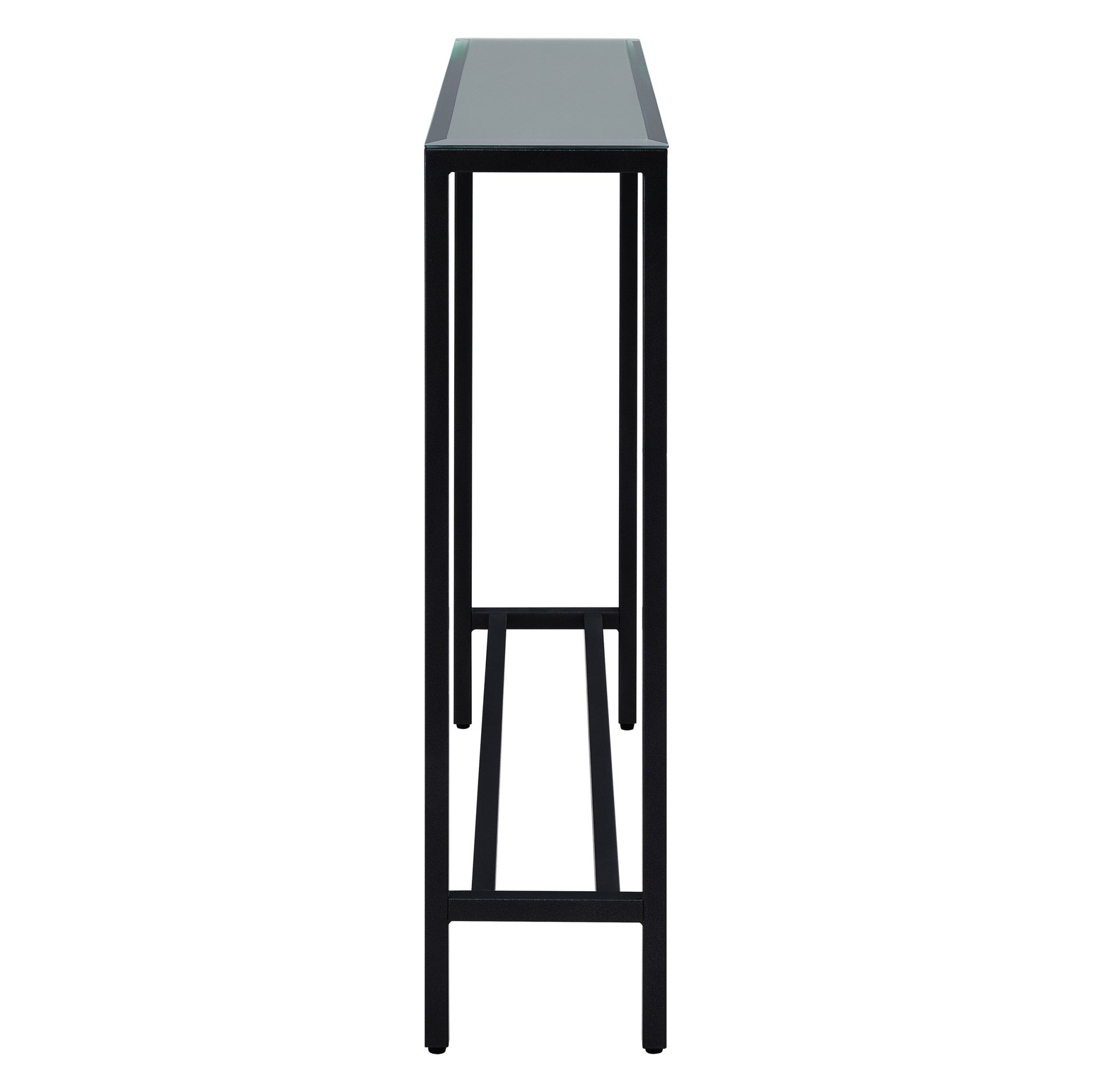 36" Black Mirrored Glass Console Table-Console Tables-DECOROLALA